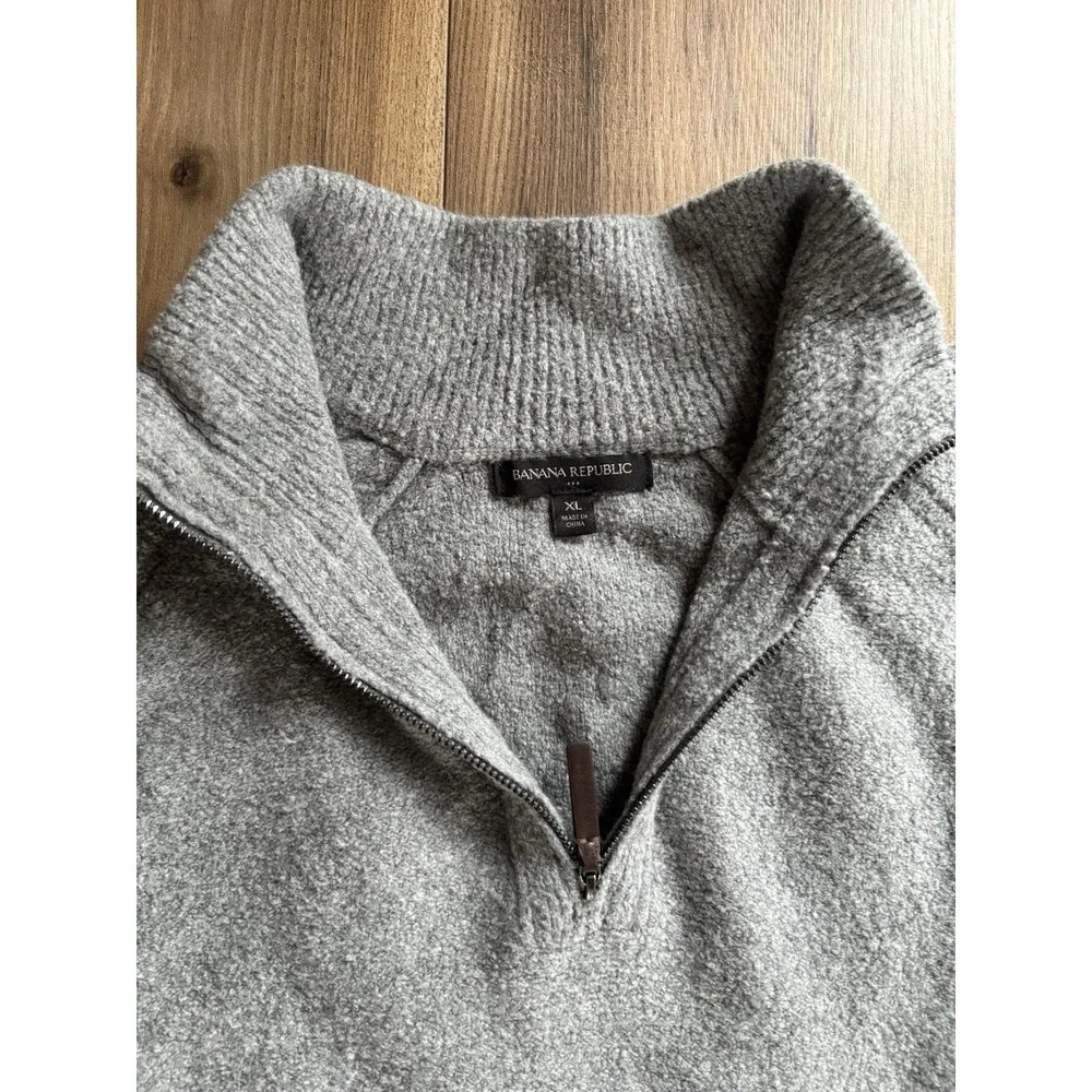 Banana Republic Wool Blend Sweater Men's XL Quarter zip Soft Golf‎ Leisure Wear